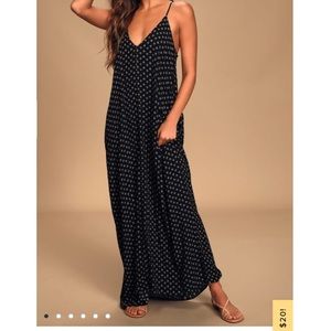 Lulus yours tule black floral print  maxi dress